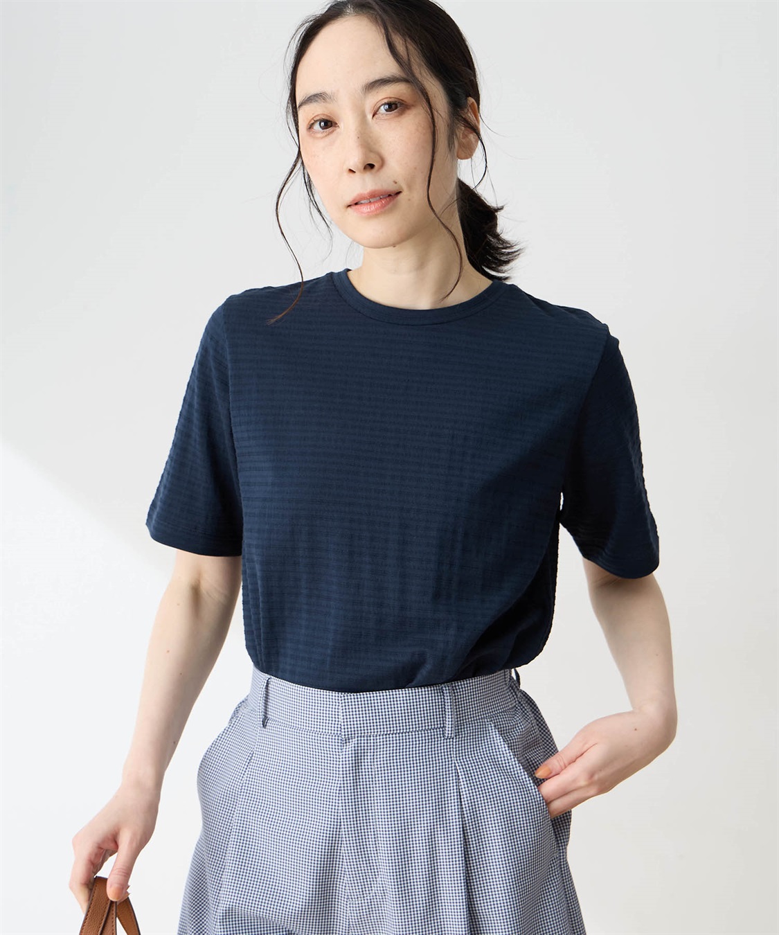 DECOY 【ひやさらコットン】ジャガードチュニックTシャツ【綿100％・接触冷感・UVカット】_variation_3
