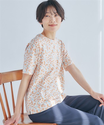 DECOY 【ひやさらコットン in Blooomコラボ】総柄プリントTシャツ【綿100％・接触冷感・UVカット】_variationthumb_1