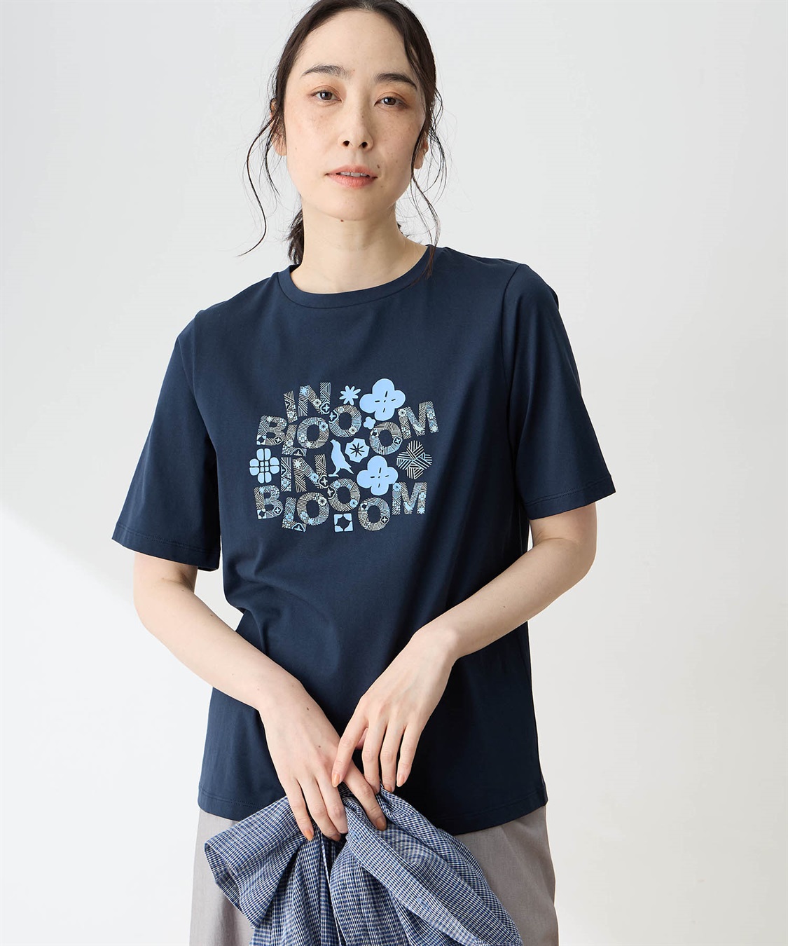 DECOY 【ひやさらコットン in Blooomコラボ】フラワーロゴプリントTシャツ【綿100％・接触冷感・UVカット】_variation_3
