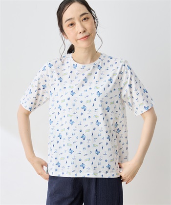 DECOY 【ひやさらコットン トムさんコラボ】コイくん総柄プリントTシャツ【綿100％・接触冷感・UVカット】_variationthumb_2