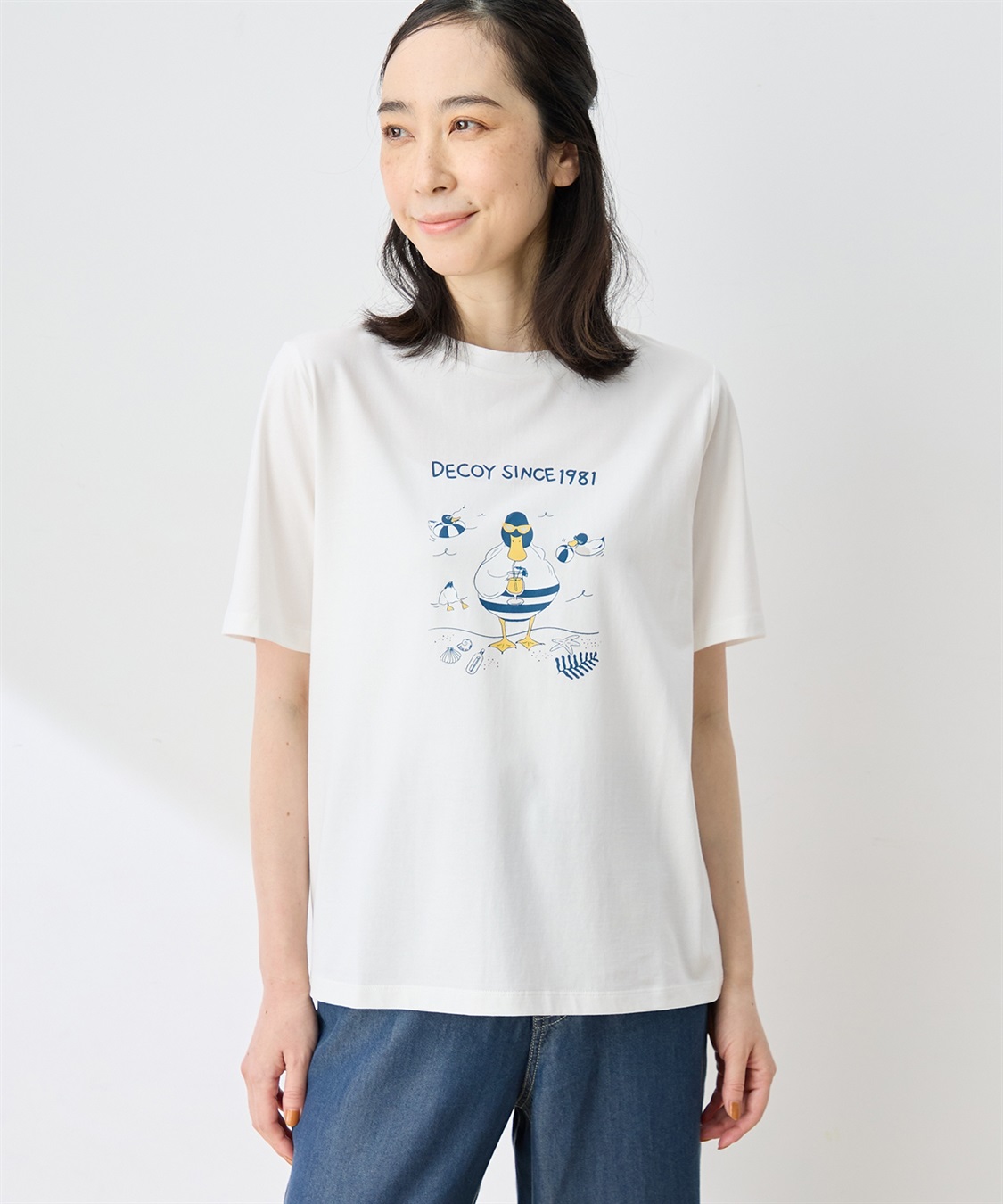 DECOY 【ひやさらコットン トムさんコラボ】コイくんプリントTシャツ【綿100％・接触冷感・UVカット】_main