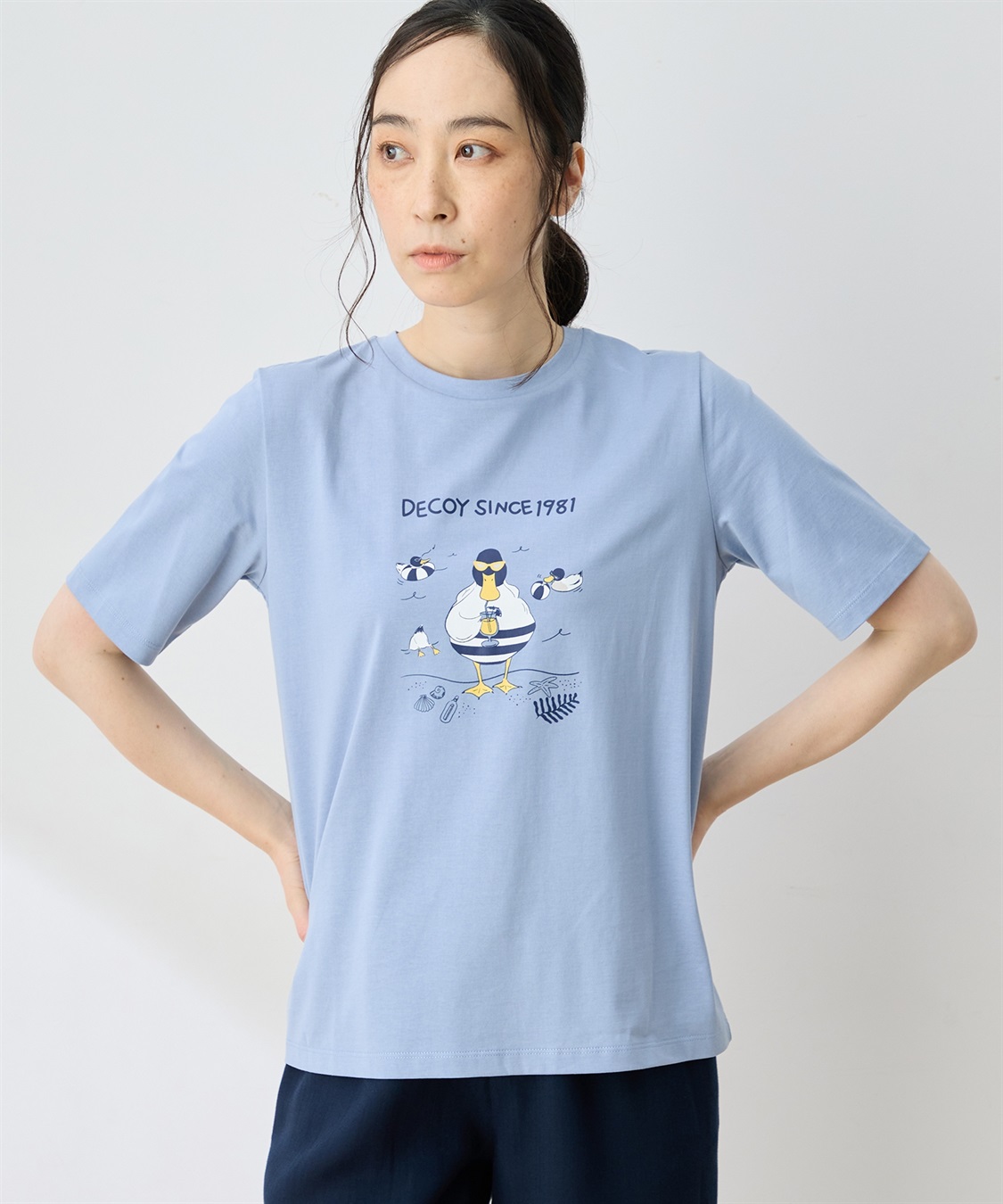 DECOY 【ひやさらコットン トムさんコラボ】コイくんプリントTシャツ【綿100％・接触冷感・UVカット】_variation_2