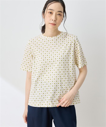 DECOY 【ひやさらコットン】総柄プリントTシャツ【綿100％・接触冷感・UVカット】_variationthumb_2