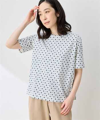 DECOY 【ひやさらコットン】総柄プリントTシャツ【綿100％・接触冷感・UVカット】_variationthumb_3