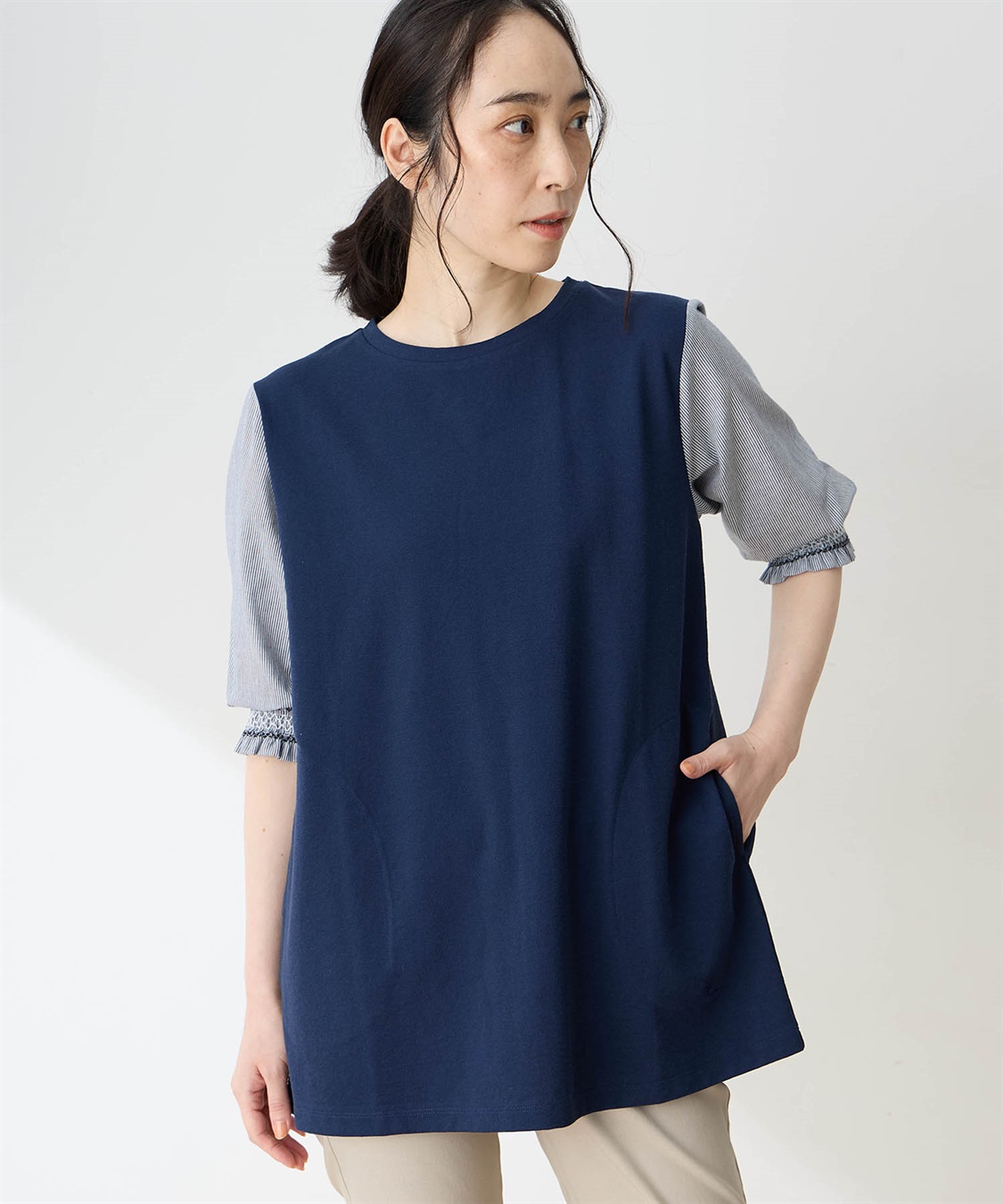 DECOY 刺しゅうドッキングチュニックプルオーバー【接触冷感・UVカット】_main