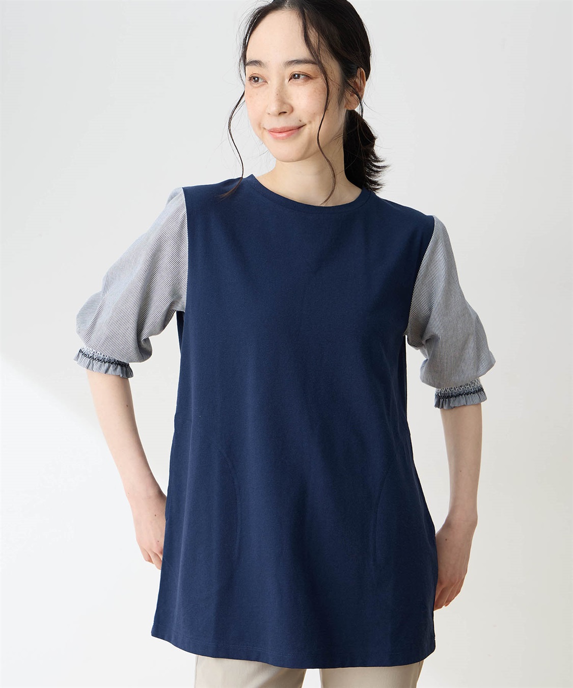 DECOY 刺しゅうドッキングチュニックプルオーバー【接触冷感・UVカット】_variation_2