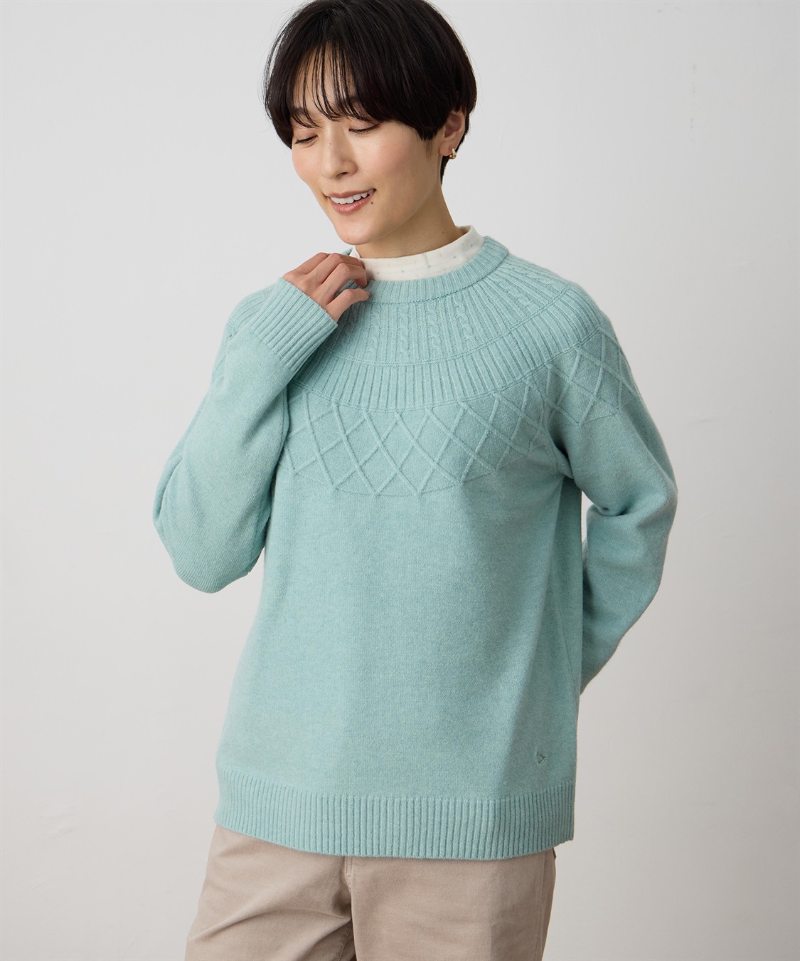 DECOY ジャガードニットプルオーバー【ハンドウォッシャブル】_main