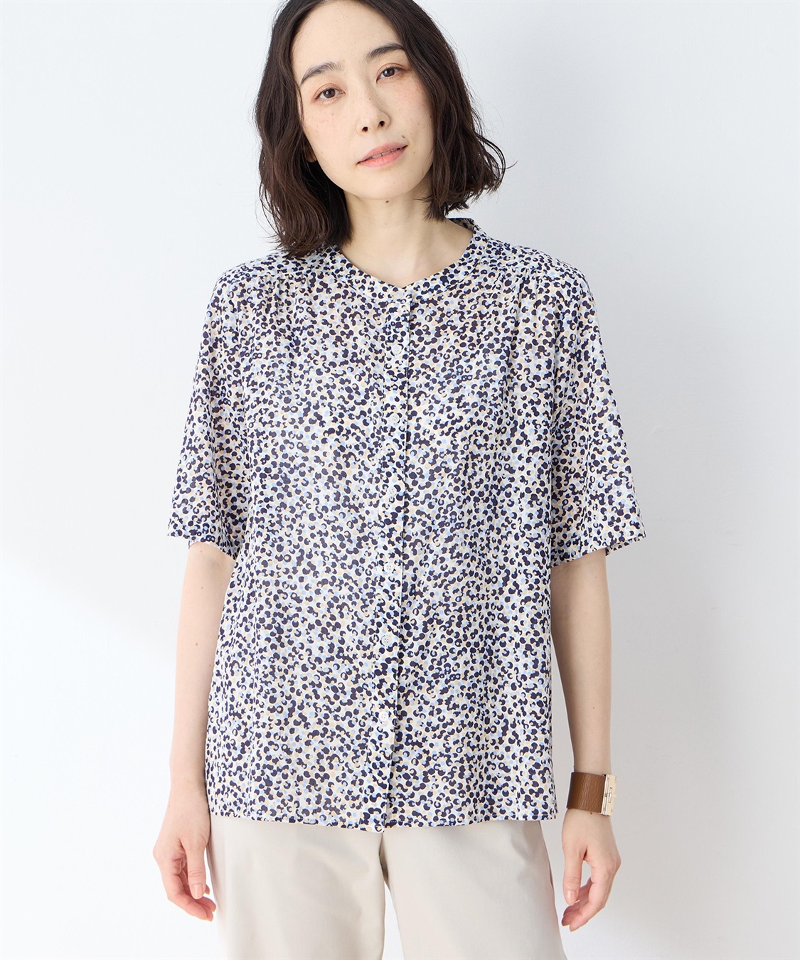 DECOY オーガニックコットンプリントブラウス_main