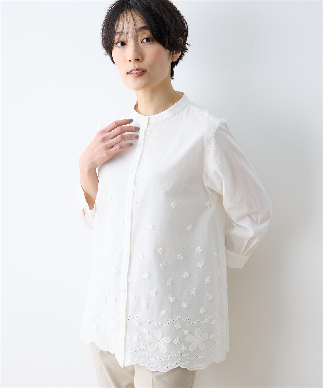 DECOY フラワープリント刺繍ブラウス_variation_1