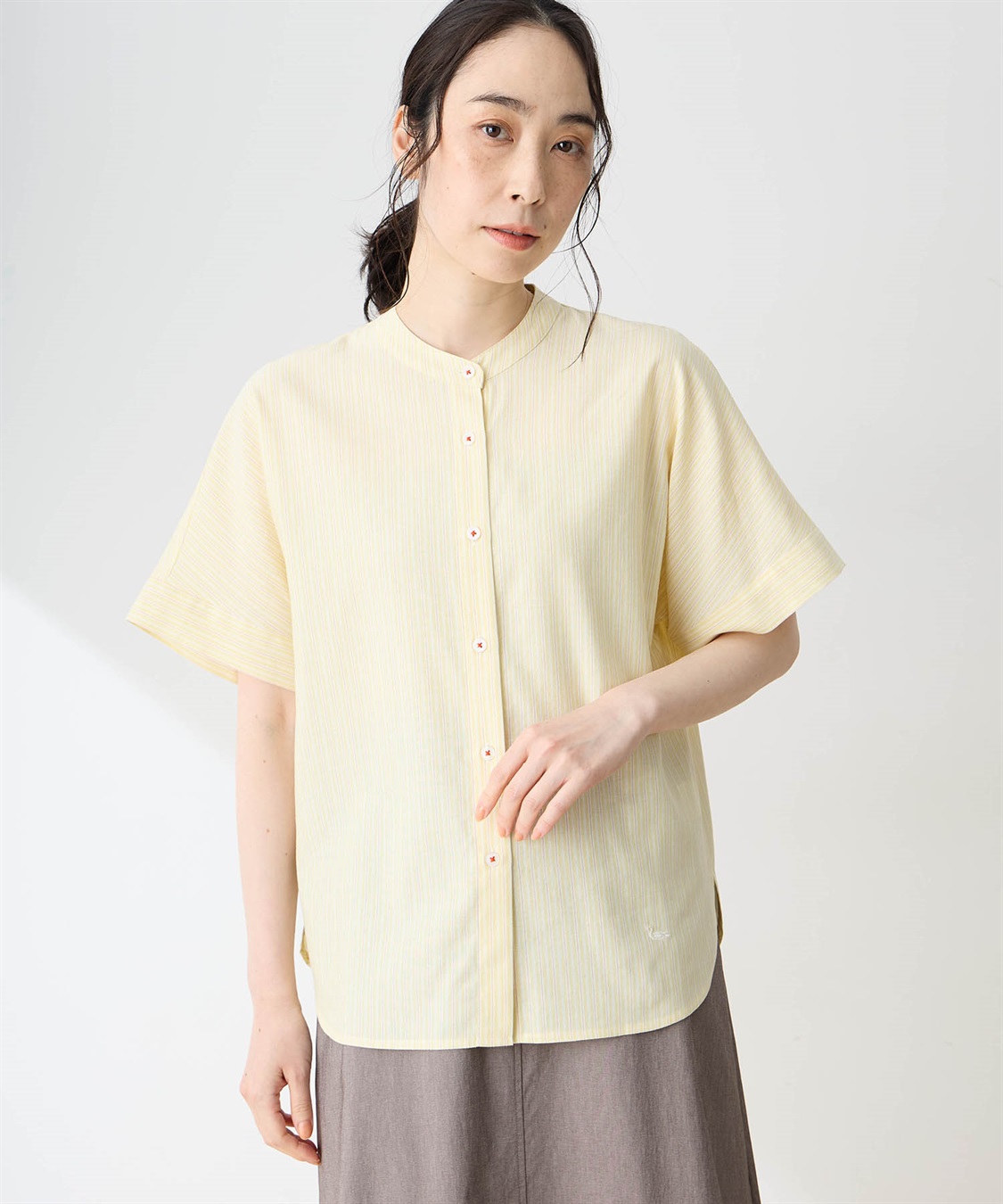 DECOY 麻混バックタックブラウス【シワになりにくい】_variation_1