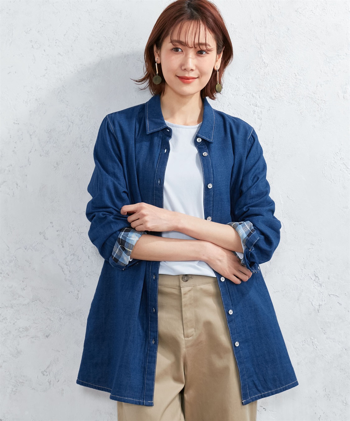 DECOY デニムWガーゼシャツ_main
