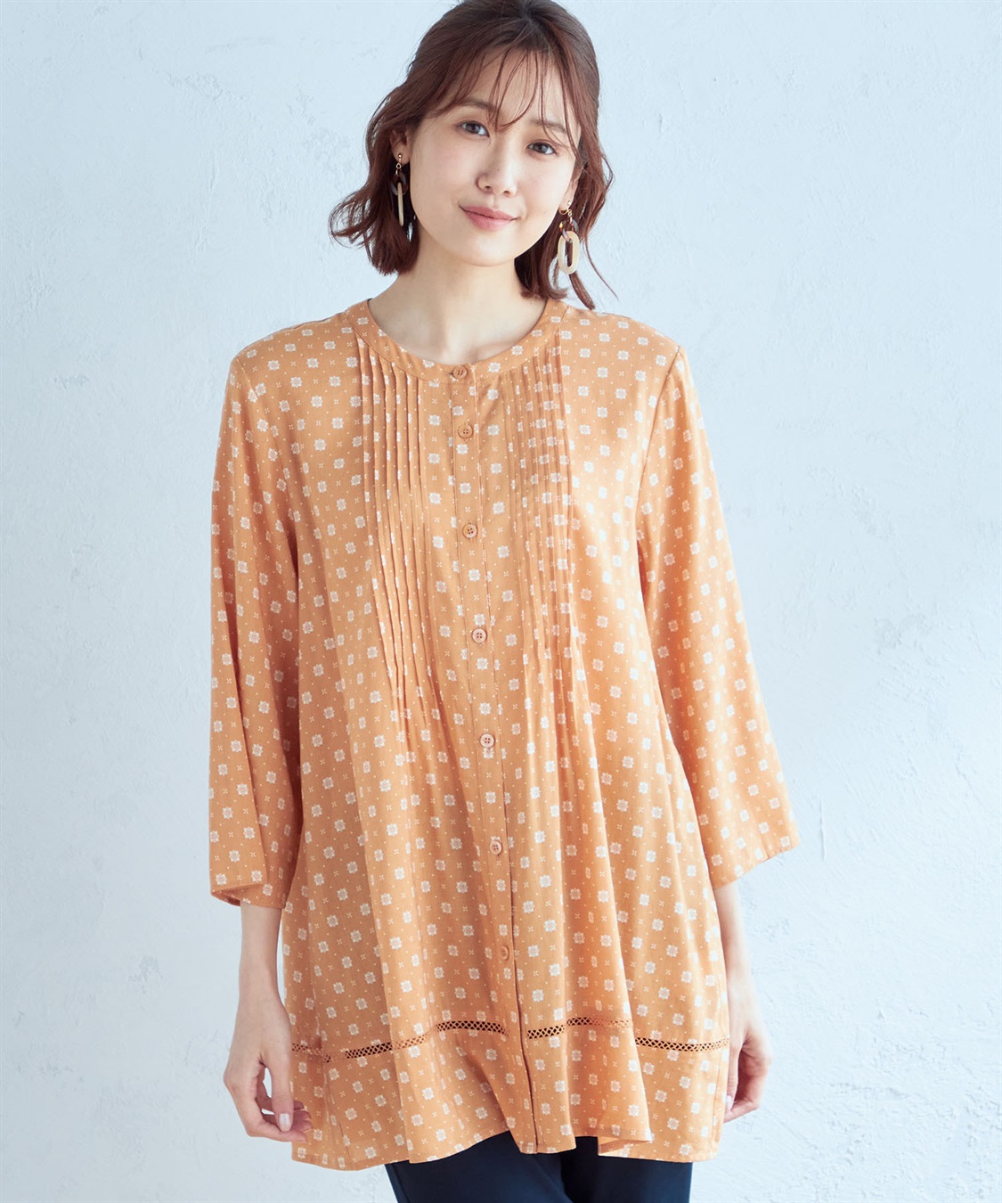 DECOY 小紋柄シャツチュニック_variation_1