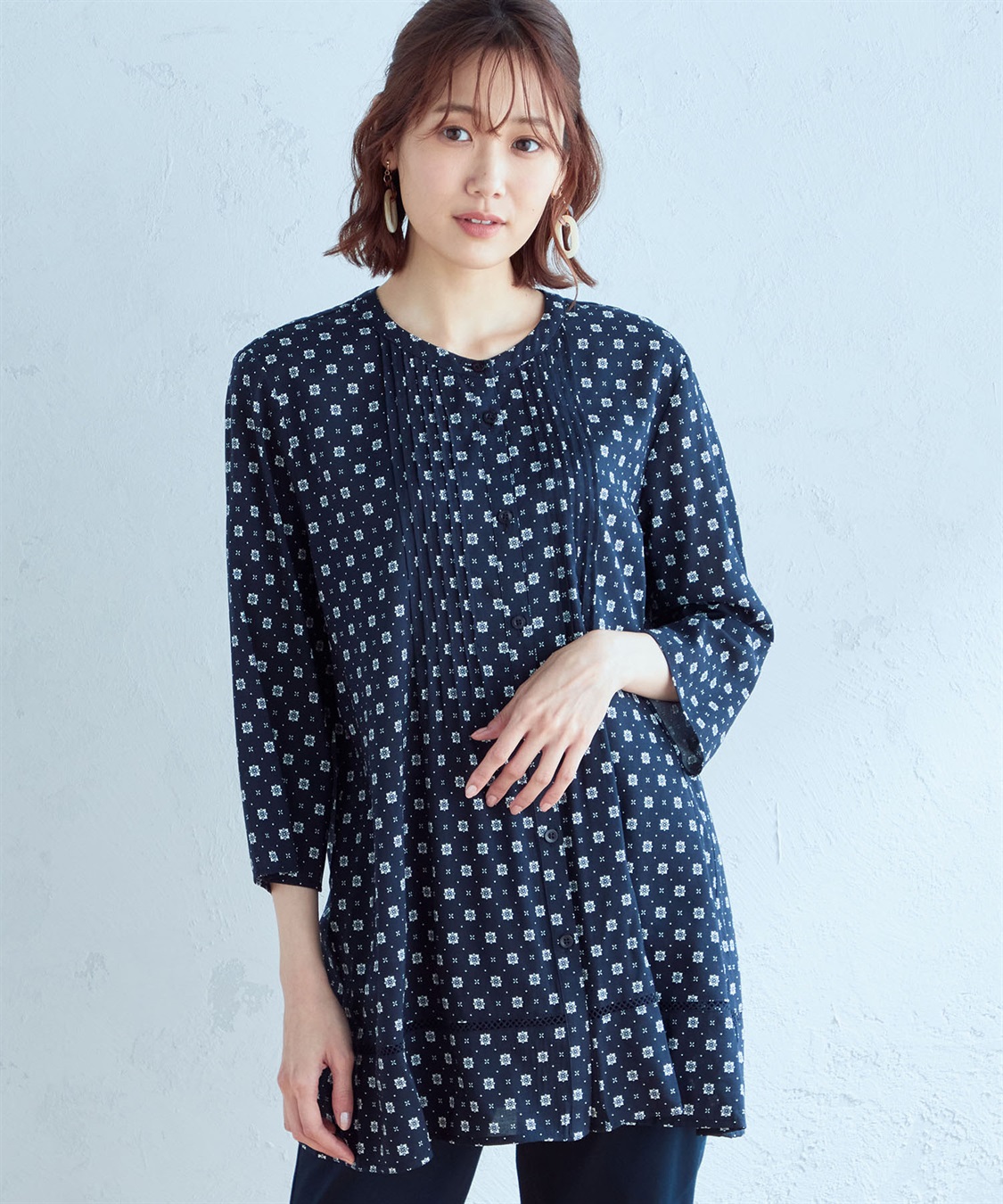 DECOY 小紋柄シャツチュニック_variation_3