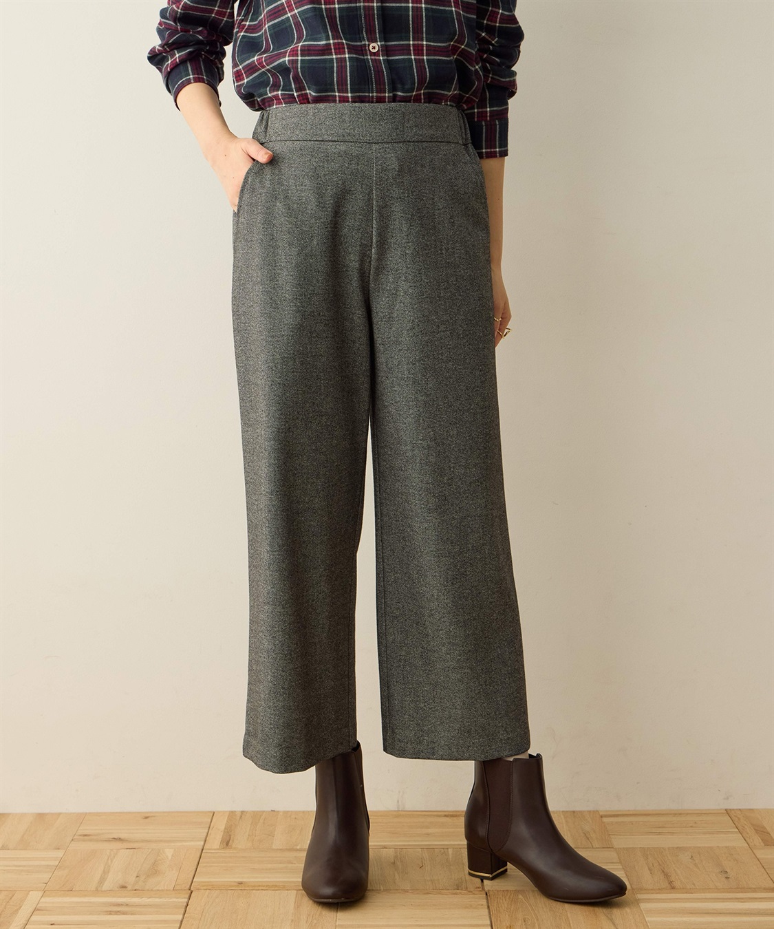 DECOY 裏起毛ワイドパンツ58cm丈_variation_2