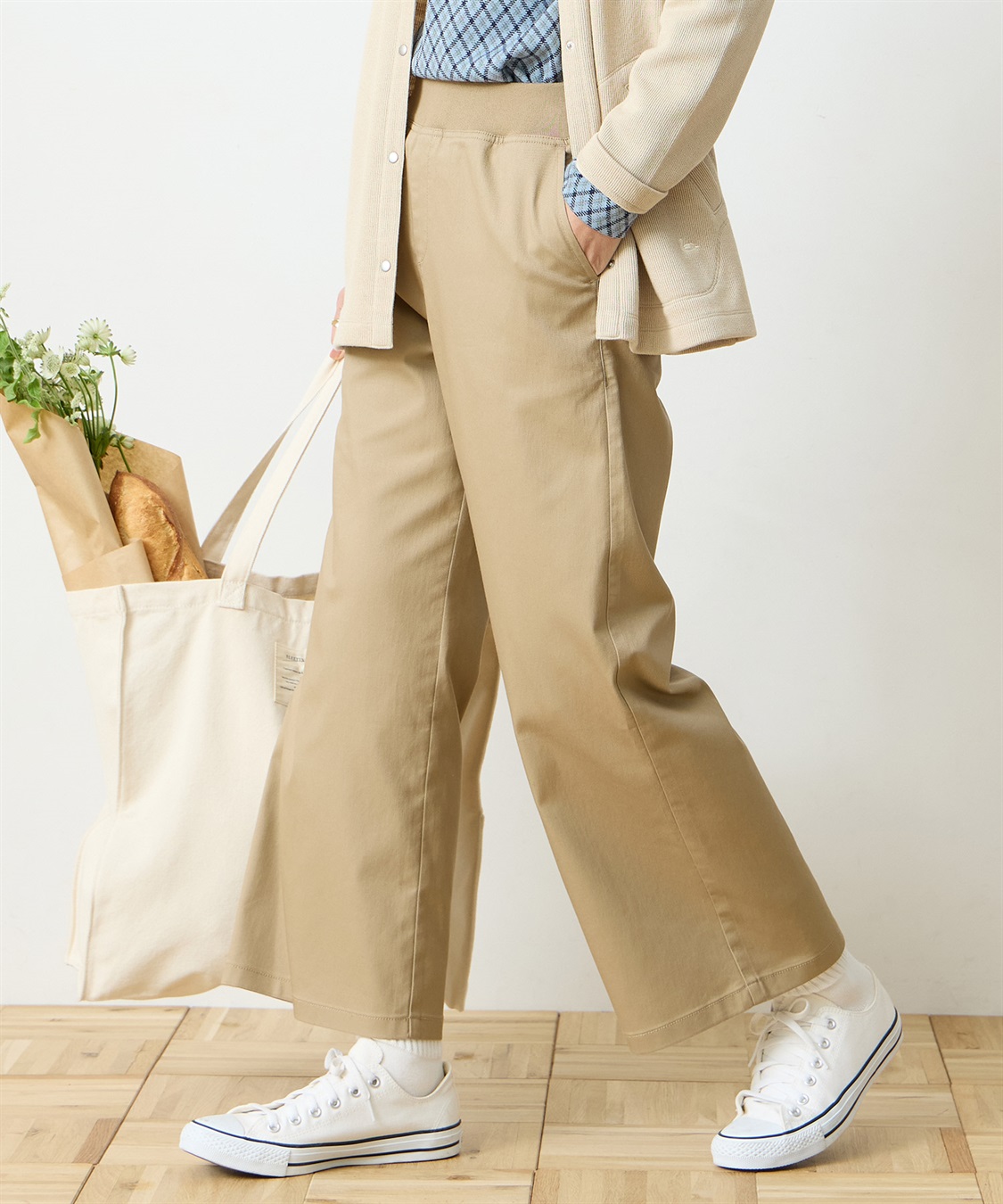 DECOY ストレッチワイドパンツ_main