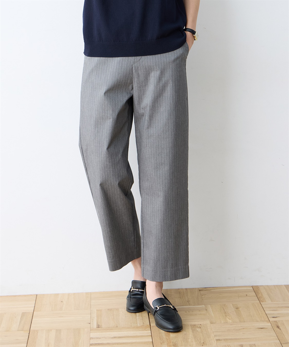 DECOY ストレッチストレートパンツ【接触冷感・ウォッシャブル・後ろウエストゴム】_main