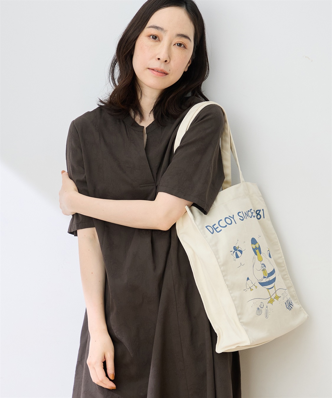 DECOY 【トムさんコラボ】コイくんプリントマチ付きキャンバストートバッグ_main