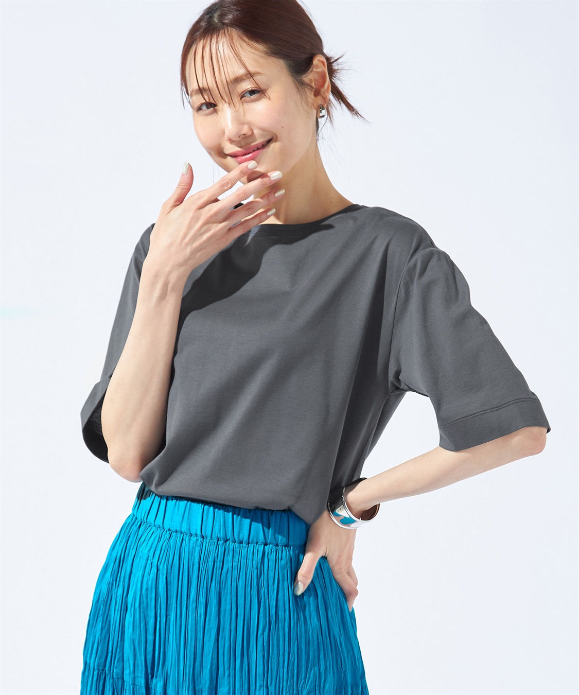 Petit Honfleur 【汗じみ防止・UVカット・冷感】バックタックTシャツ_variation_2