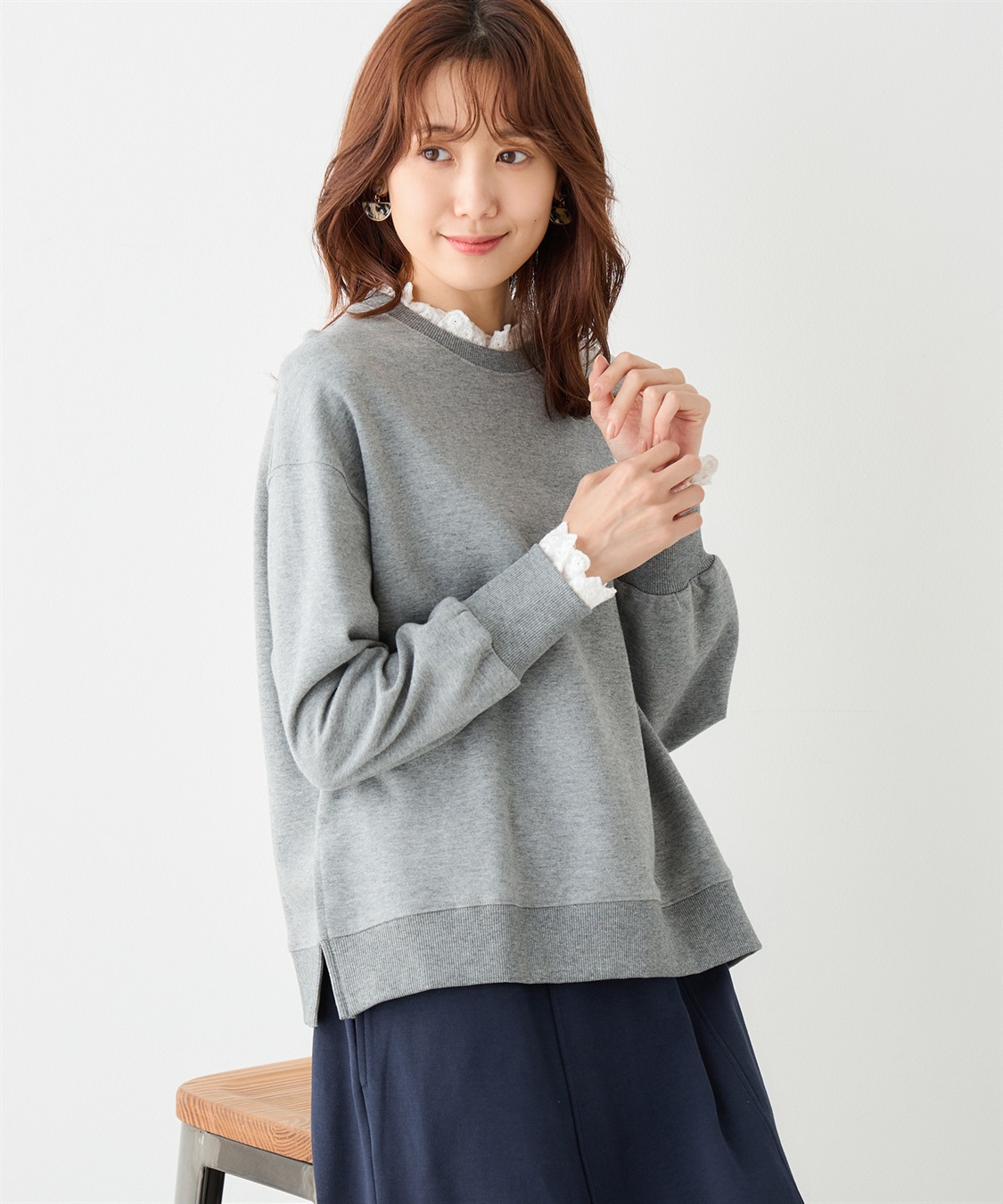 Petit Honfleur レースダンボールプルオーバー_main