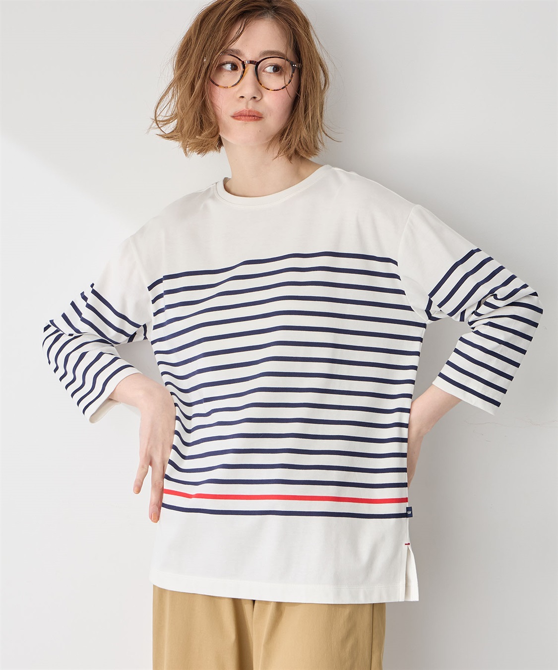 Petit Honfleur オーガニックコットンボーダーTシャツ_main