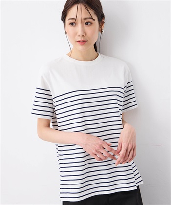 Petit Honfleur 【UVカット】【接触冷感】パネルボーダーTシャツ_variationthumb_1