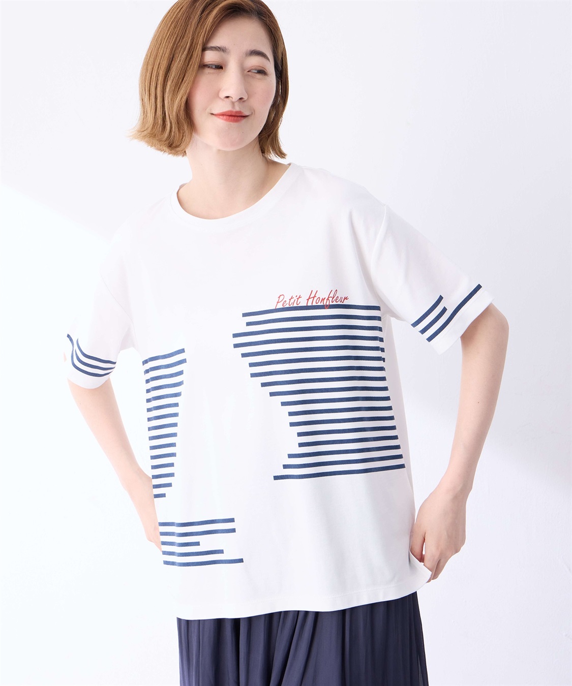 Petit Honfleur 【冷感】デザインボーダーＴシャツ_variation_3