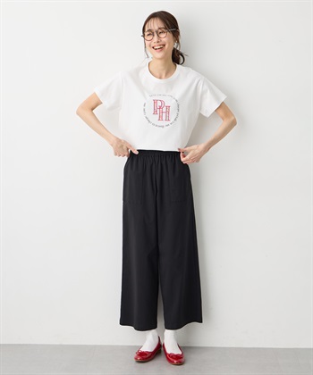 Petit Honfleur 【Liberty】リバティプリントロゴ刺しゅうTシャツ【オーガニックコットン・UVカット・接触冷感】_variationthumb_1