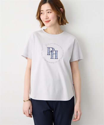 Petit Honfleur 【Liberty】リバティプリントロゴ刺しゅうTシャツ【オーガニックコットン・UVカット・接触冷感】_variationthumb_2
