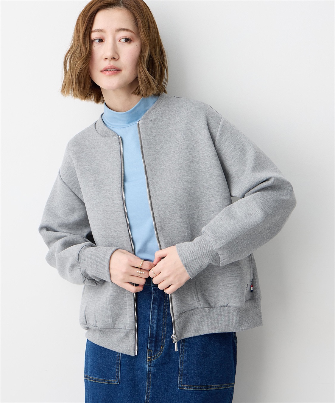 Petit Honfleur ダンボールジップアップブルゾン_main