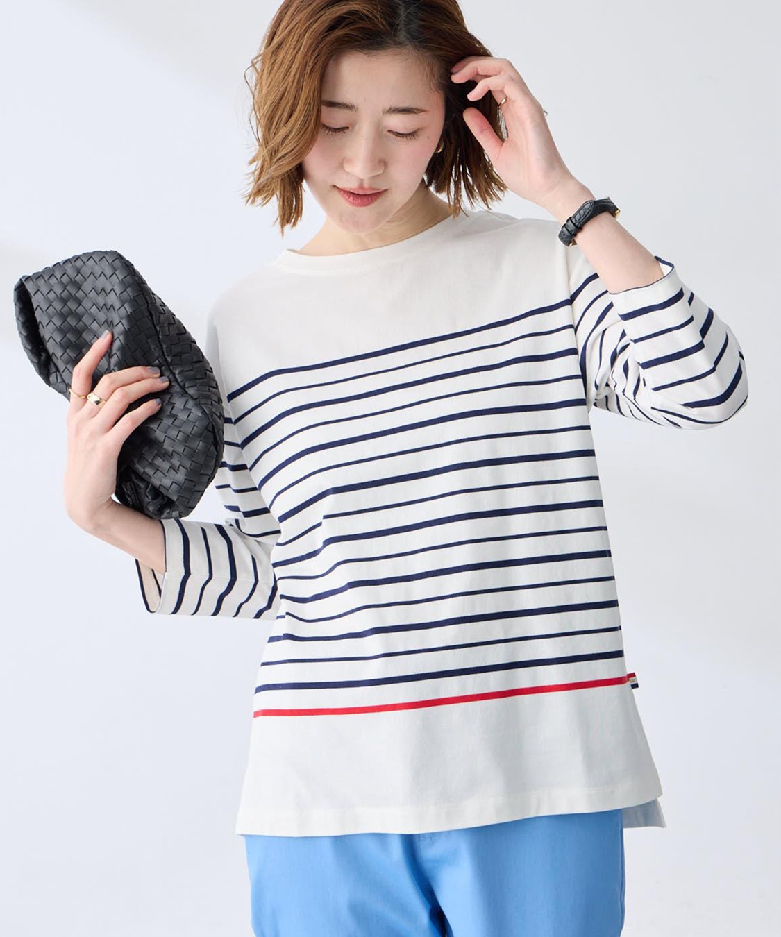 Petit Honfleur ボーダーＴシャツ【オーガニックコットンブレンド】_variation_1