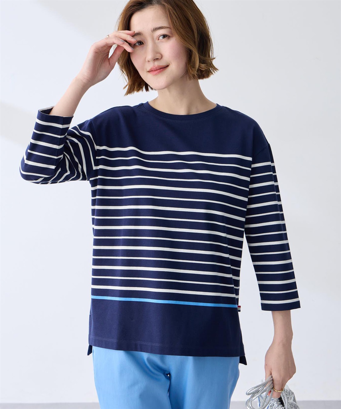 Petit Honfleur ボーダーＴシャツ【オーガニックコットンブレンド】_variation_2