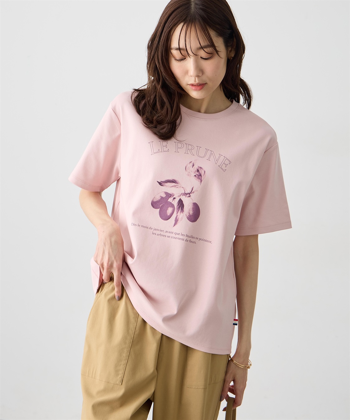 Petit Honfleur フルーツプリントTシャツ【オーガニックコットンブレンド・接触冷感・UVカット】_main
