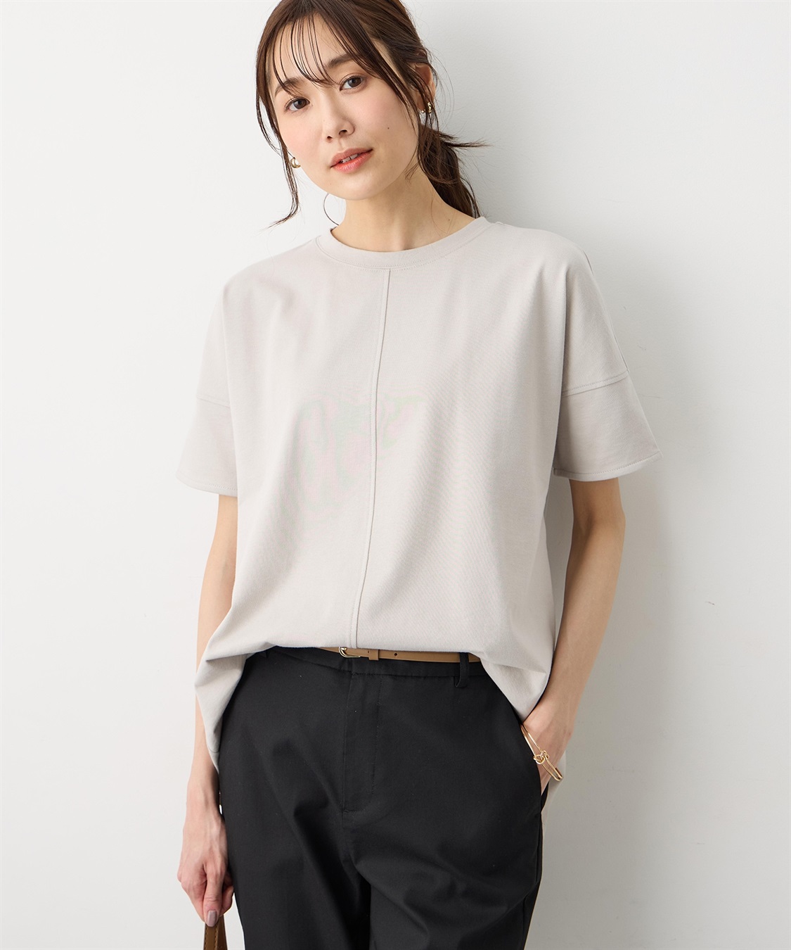 Petit Honfleur 袖切替チュニックプルオーバー【接触冷感・UVカット・日本製】_variation_1