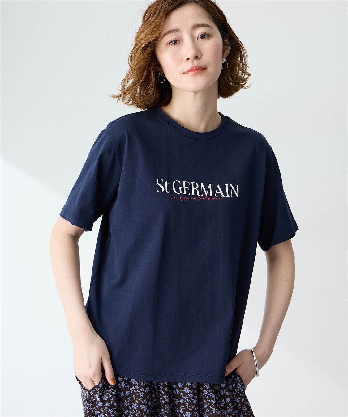 Petit Honfleur ロゴプリントTシャツ【接触冷感・UVカット・オーガニックコットンブレンド】_variation_2
