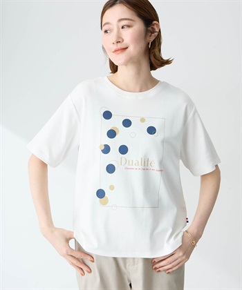 Petit Honfleur ドットプリントTシャツ【オーガニックコットンブレンド・接触冷感・UVカット】_variationthumb_1