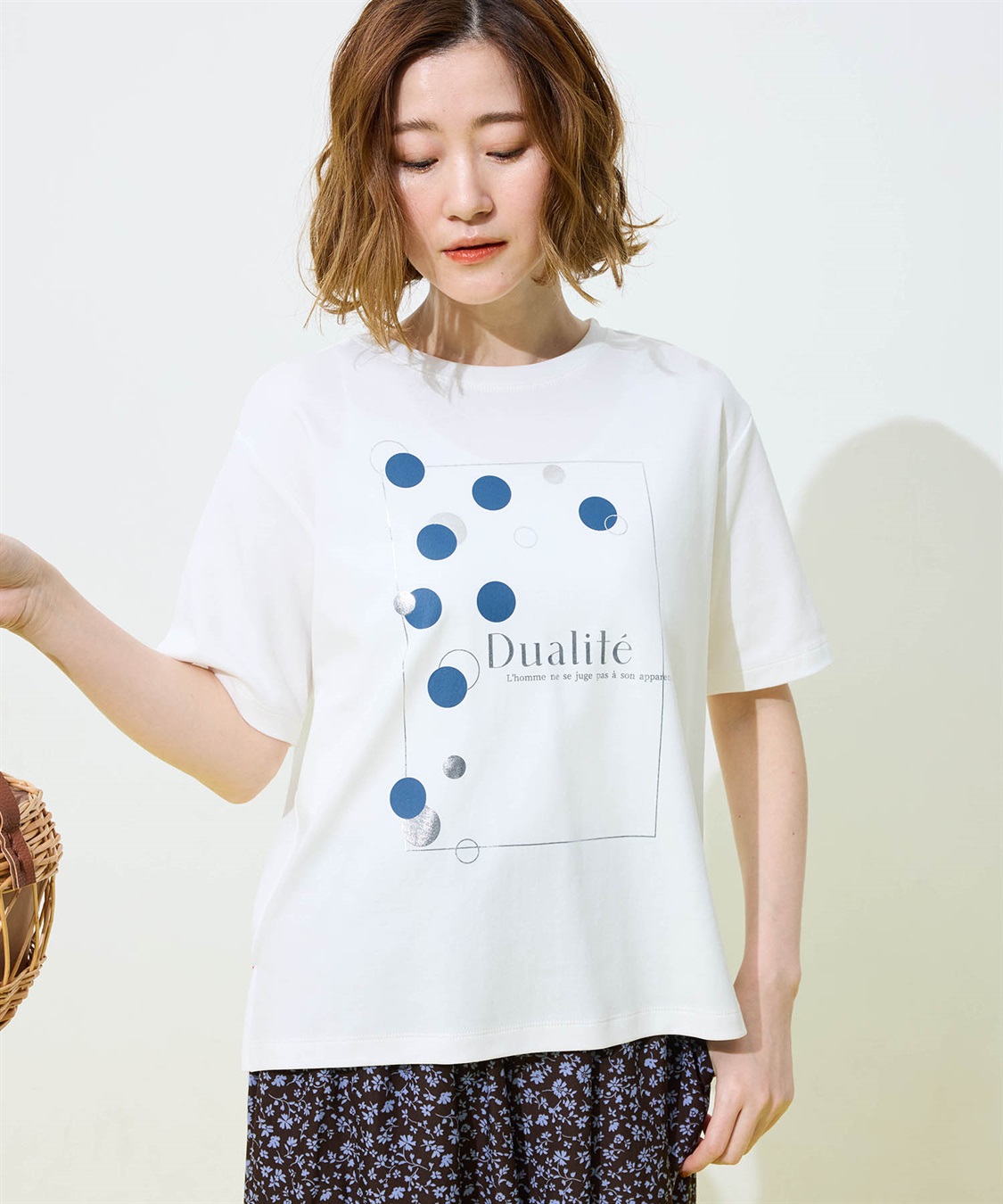 Petit Honfleur ドットプリントTシャツ【オーガニックコットンブレンド・接触冷感・UVカット】_variation_2