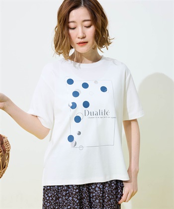 Petit Honfleur ドットプリントTシャツ【オーガニックコットンブレンド・接触冷感・UVカット】_variationthumb_2