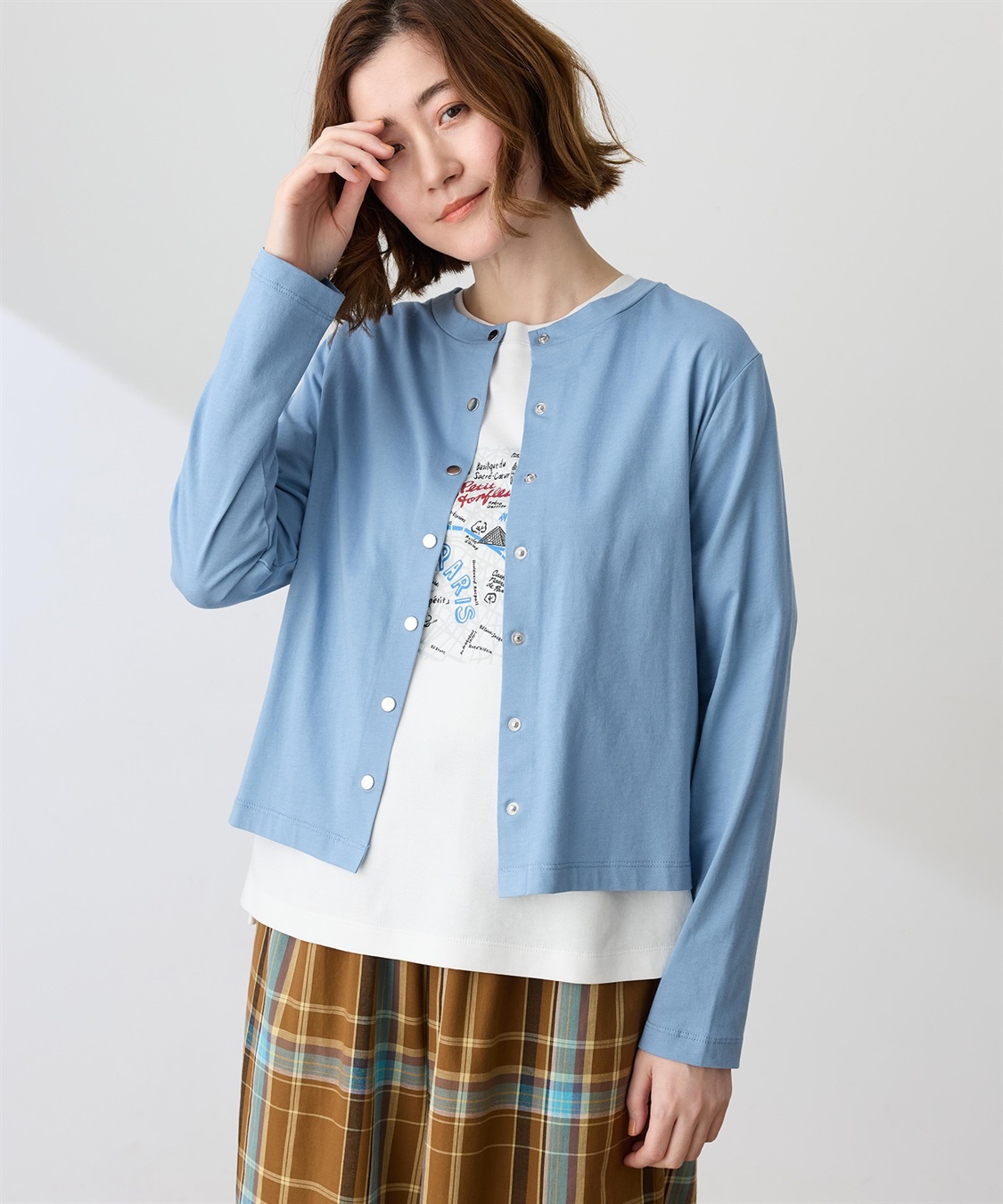 Petit Honfleur シアーコットンクルーネックカットカーディガン【接触冷感・UVカット】_variation_3