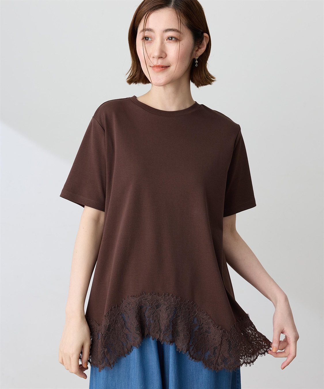Petit Honfleur 裾レースカットプルオーバー【接触冷感・UVカット・オーガニックコットンブレンド】_variation_2