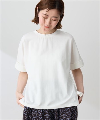 Petit Honfleur バックタックワイドTシャツ【接触冷感・UVカット・透けにくい】