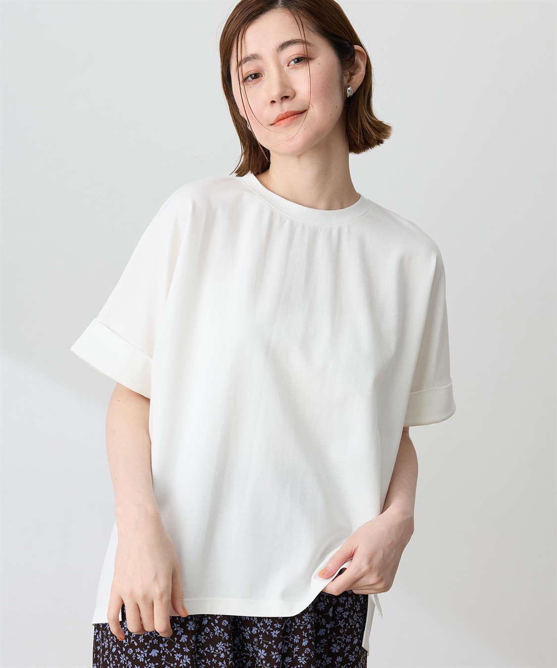 Petit Honfleur バックタックワイドTシャツ【接触冷感・UVカット・透けにくい】_variation_1