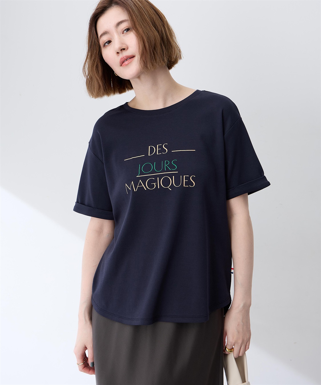 Petit Honfleur ロゴプリントTシャツ【接触冷感・UVカット・オーガニックコットンブレンド】_variation_3