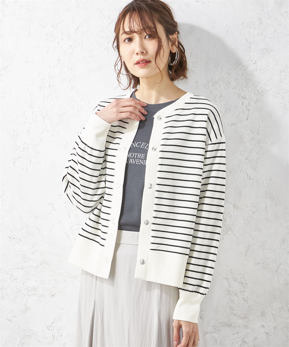 Petit Honfleur Wフェイススナップカーディガン_variation_1