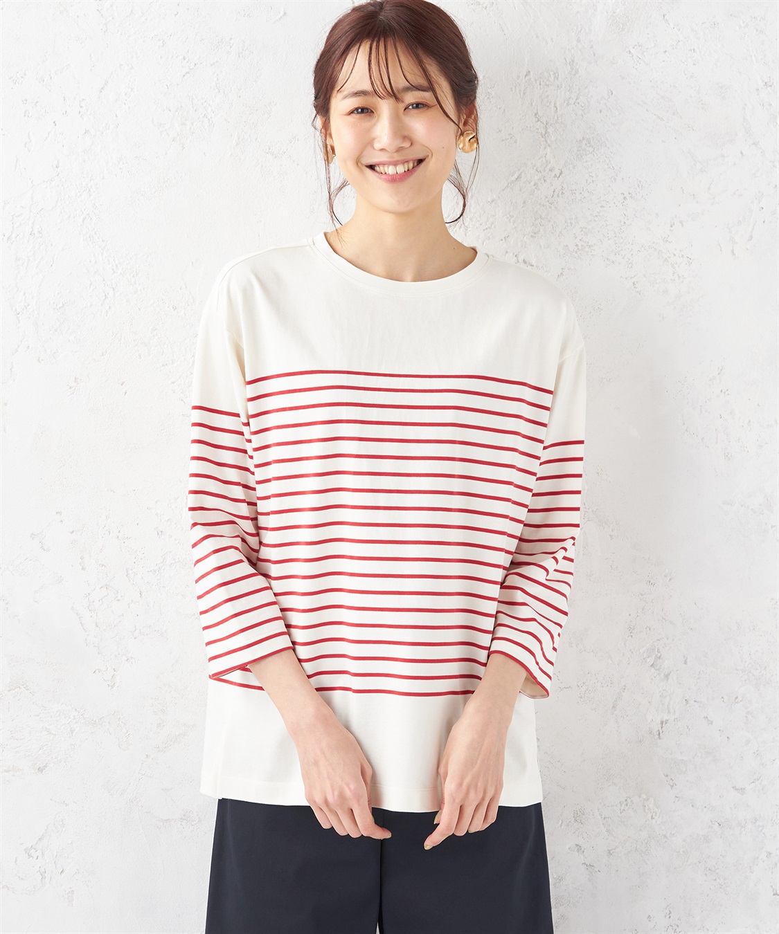 Petit Honfleur パネルボーダーTシャツ_variation_1