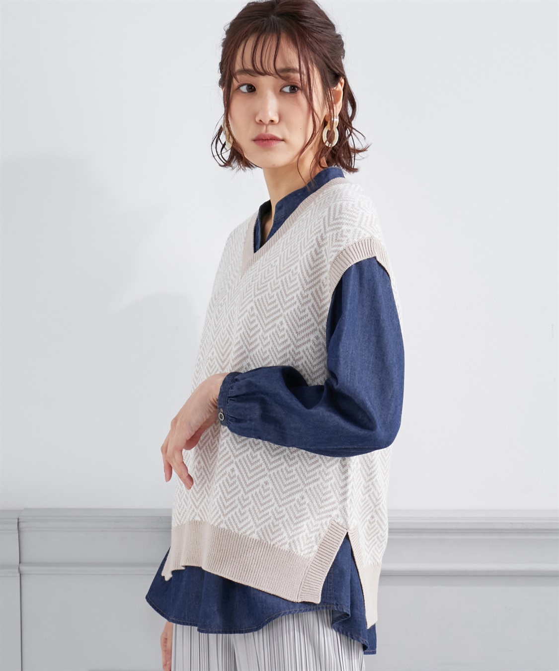 Petit Honfleur ジャガードニットベスト_variation_2
