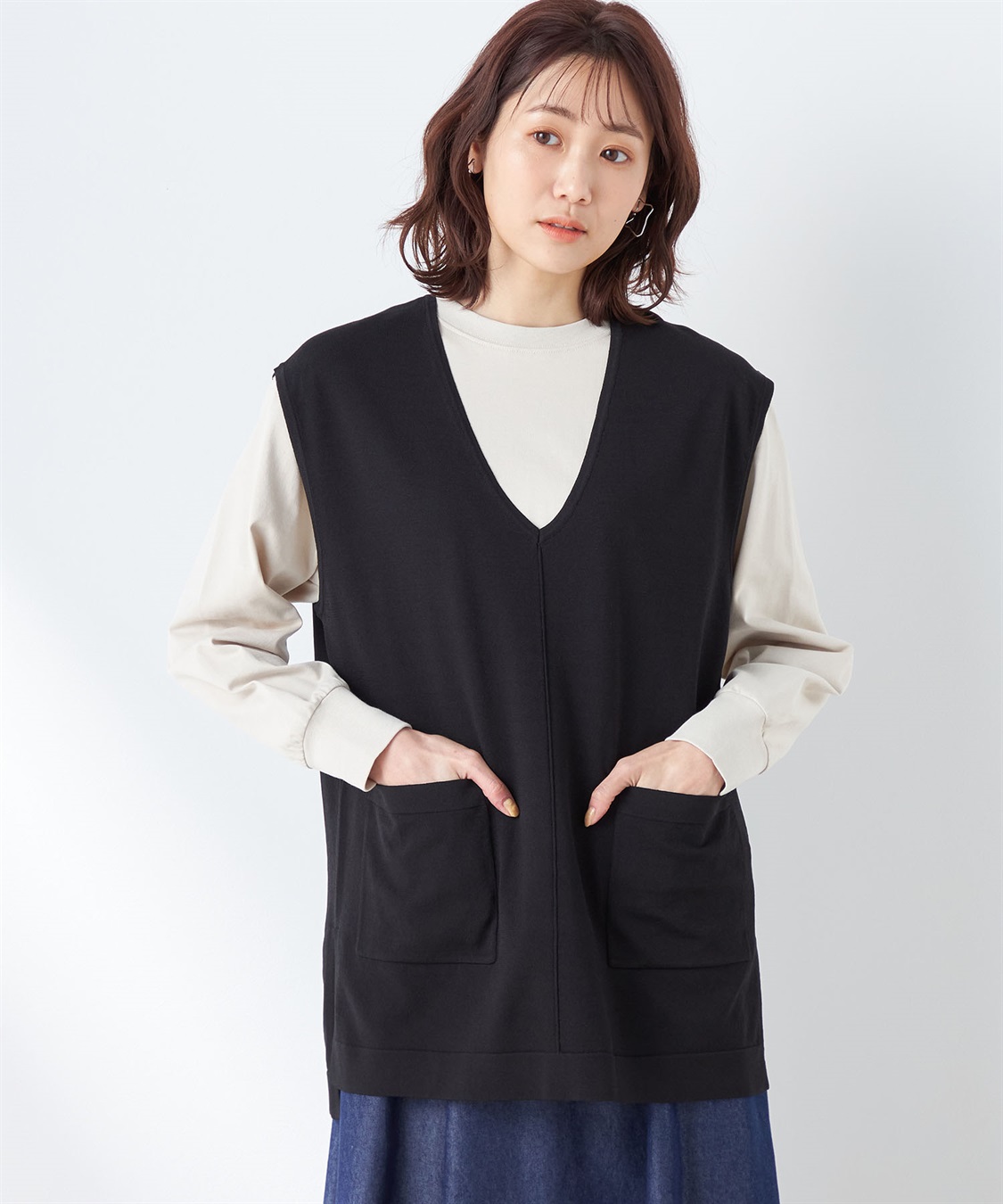 Petit Honfleur Vネックニットベスト_main