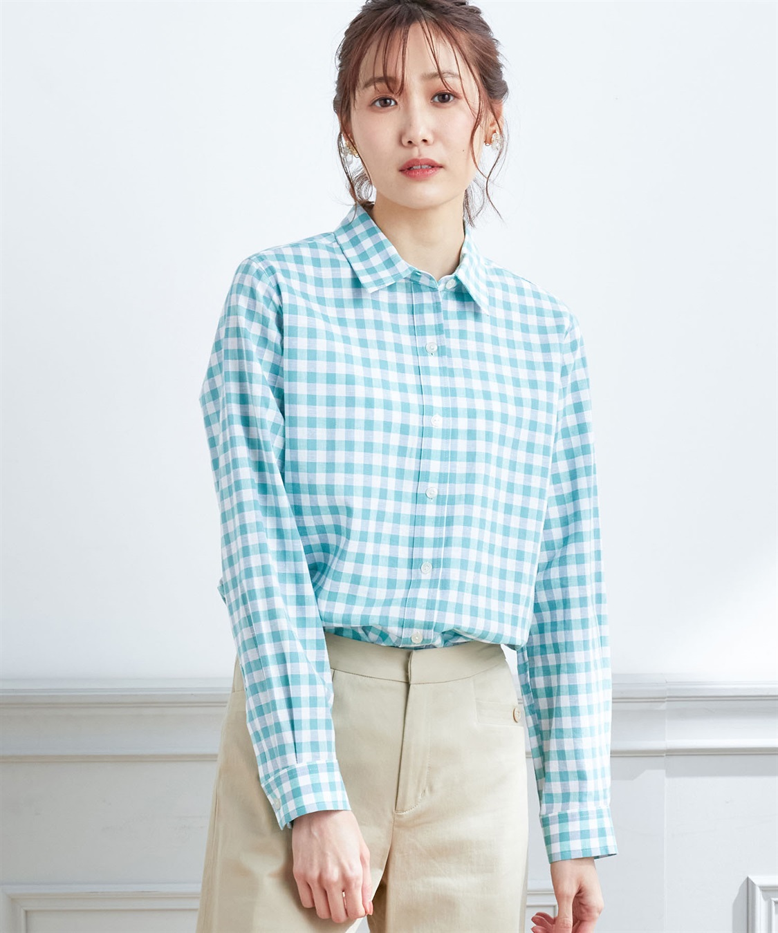 Petit Honfleur フレンチリネンチェックシャツ_main