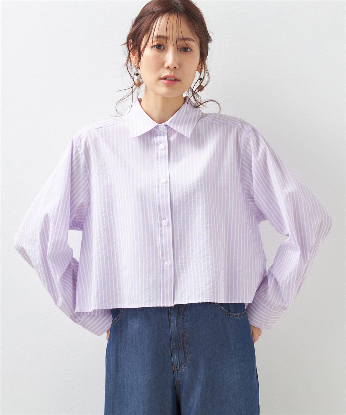 Petit Honfleur ストライプショートシャツ_main