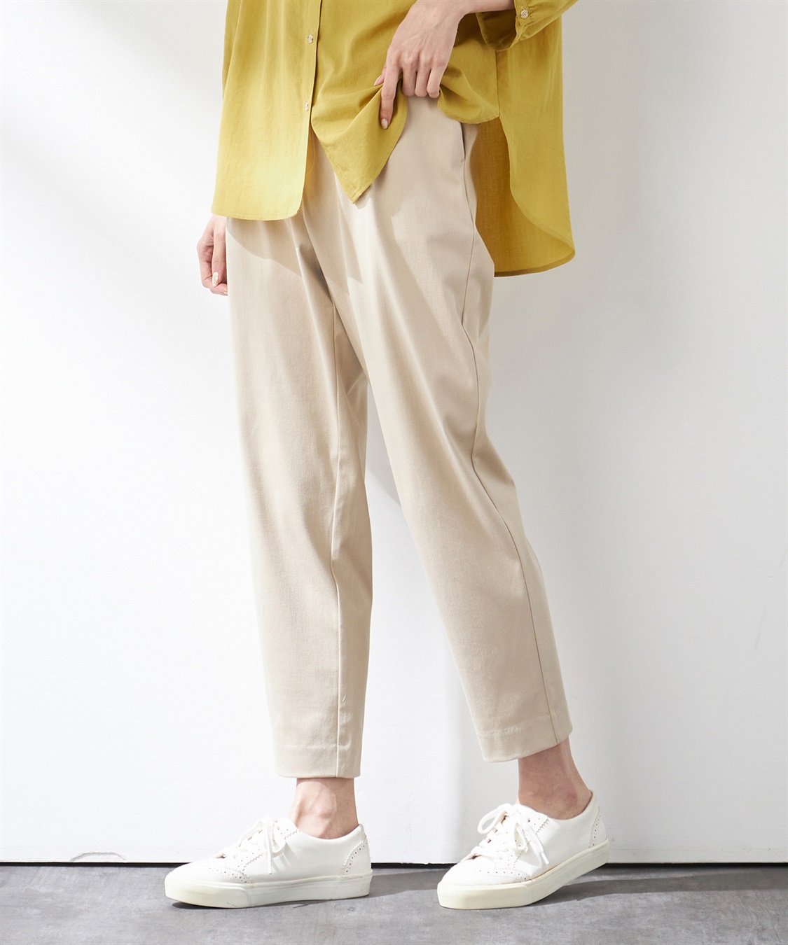 Petit Honfleur 接触冷感ストレッチツイルテーパードパンツ_variation_1