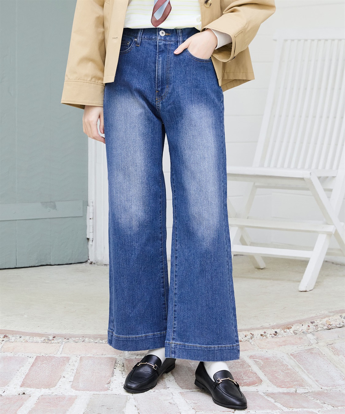 Petit Honfleur バギーデニムパンツ_main